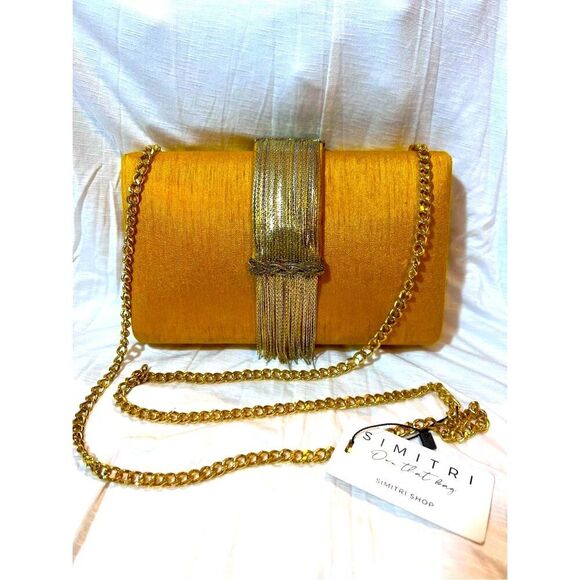 Gold and Silver Crossbody Bag with Chain Strap - Picture 2 of 7